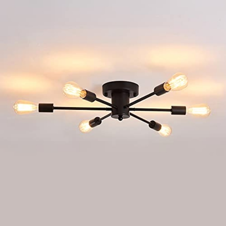 6 Lights Sputnik Semi Flush Mo - Farming A 评论和价格